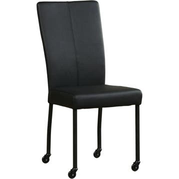 Leren eetkamerstoel Deal - Hermes Nero (zwart) - Poten, Huis en Inrichting, Stoelen, Nieuw, Leer, Ophalen of Verzenden, Eén