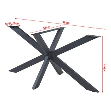 Stalen onderstel Oberau tafelpoot 98x58x43 cm zwart [en.casa, Verzenden, Nieuw