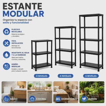 Modulaire Zwarte Kunststof Planken - 3, 4 of 5 Niveaus - Wat, Verzenden, Nieuw