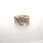 Gouden pavéring gezet met diamanten; 0,52 ct., 18 tot 19, Gebruikt, Overige kleuren, Ophalen of Verzenden