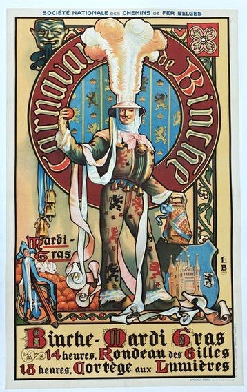 LB - Carnaval de Binche Mardi Gras - Jaren 1910, Antiek en Kunst