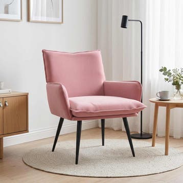 vidaXL Fauteuil Roze fluweel, Verzenden, Nieuw