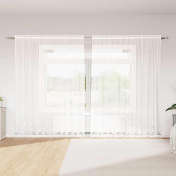 vidaXL Kantgordijn Wit 245x300cm Polyester, Huis en Inrichting, Verzenden, Nieuw, Wit