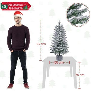 2dekans | Yaheetech Tafelkerstboom Met Sneeuw En Verlichting, Ophalen of Verzenden, Zo goed als nieuw