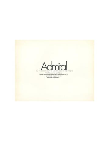 1971 OPEL ADMIRAL B BROCHURE NEDERLANDS, Nieuw, Opel, Author