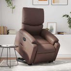 vidaXL Sta-op-stoel elektrisch kunstleer bruin, Huis en Inrichting, Fauteuils, Verzenden, Nieuw