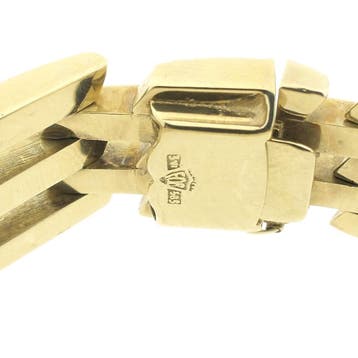 Gouden Bismarck schakelarmband, Sieraden, Tassen en Uiterlijk, Armbanden, Ophalen of Verzenden, Gebruikt, Goud, Goud