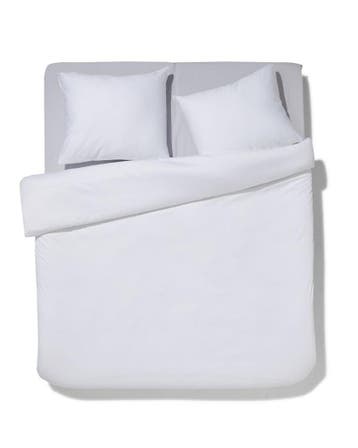 HEMA Dekbedovertrek 200x200/220cm hotel katoen satijn wit, Verzenden, Nieuw, Wit