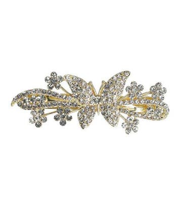 Haarspeld Patentspeld 6cm - Vlindervorm – Strass Steentjes –, Nieuw