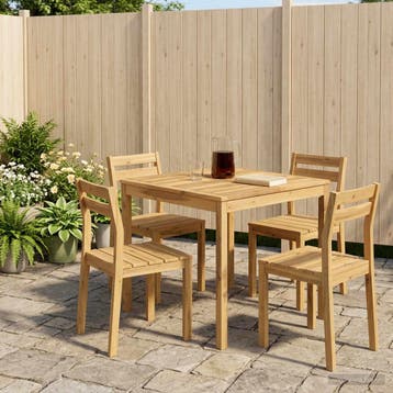 vidaXL Tuindiner tafel LAREN Witgewassen 80 x 80,5 x 75 cm, Tuin en Terras, Verzenden, Nieuw
