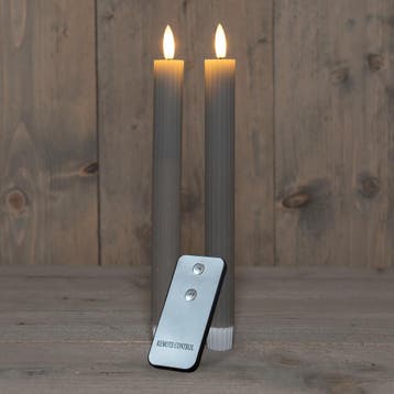Annas Collection Led kaarsen/dinerkaarsen - 2x - taupe -, Ophalen of Verzenden, Nieuw