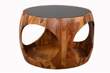 Salontafel ORGANIC LOOP 60cm rond met opbergruimte zwart, Ophalen of Verzenden, Nieuw