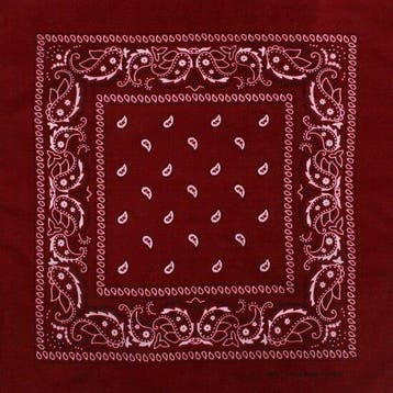 Haarband Bandana Zakdoek 55cm – Paisley Print – Donker Rood, Nieuw