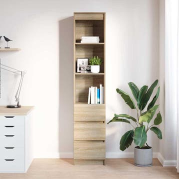 vidaXL Highboard 37,5x35x180 cm spaanplaat sonoma, Minder dan 50 cm, Verzenden, Nieuw, Minder dan 100 cm