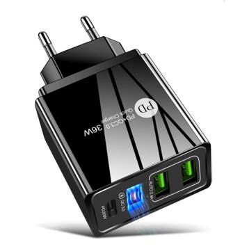 DrPhone HALO6 DELUXE 20W 4 USB Poorten Snel Lader – USB-C PD, Verzenden, Nieuw