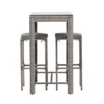 Bartafel Noud - Grijs Wicker – 100 x 60 cm - The Outsider, Verzenden, Nieuw