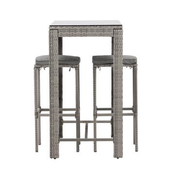 Bartafel Noud - Grijs Wicker – 100 x 60 cm - The Outsider, Verzenden, Nieuw