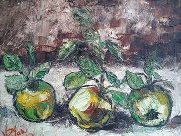 Alberte Aimée Mary (1931) - stilleven met appels, Antiek en Kunst