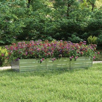 vidaXL Plantenbak verhoogd 240x80x45 cm gegalvaniseerd staal, 100 cm of meer, Verzenden, Nieuw, Metaal