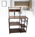 Keukenrek Hout en Staal– Multifunctioneel Magnetronrek 90 cm, Verzenden, Nieuw