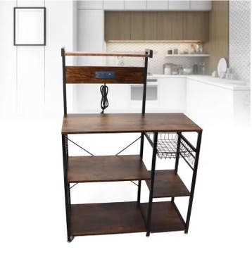 Keukenrek Hout en Staal– Multifunctioneel Magnetronrek 90 cm, Verzenden, Nieuw