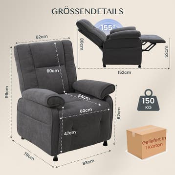 Fauteuil met armleuning - Relaxfauteuil - Relaxstoel - Elekt, Huis en Inrichting, Verzenden, Zo goed als nieuw