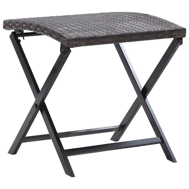 vidaXL Kruk inklapbaar poly rattan bruin, Tuin en Terras, Tuinsets en Loungesets, Nieuw, Rotan, Verzenden