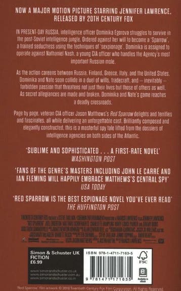 Red sparrow 9781471171635 Jason Matthews, Verzenden, Gelezen, Jason Matthews
