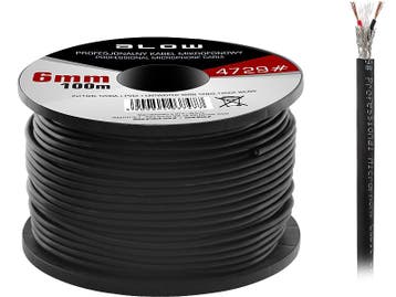 Microfoonkabel 2 x 0.20 mm zwart op rol 100 meter, Ophalen of Verzenden, Nieuw, 10 meter of meer, Luidsprekerkabel
