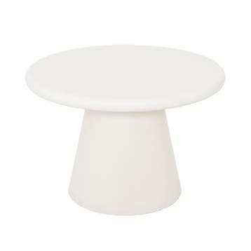 Salontafel Mangohout Rond Maya Microcement 60 Wit cm, Verzenden, Rond, Nieuw, Industriële meubels