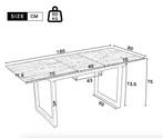 Uitschuifbare Eettafel 140–180cm – Hout en Staal Design, Huis en Inrichting, Verzenden, Nieuw, Rechthoekig