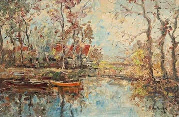 Frans de Nocker (1884-1955) - Herfst aan de plas