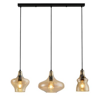 Hanglamp - 3 Lichts - Langwerpig - Eetkamer - Aurello amber, Verzenden, Nieuw
