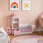 Kinderrek met zitbank Vipsali 100x99x30 cm roze en wit [en.c, Verzenden, Nieuw