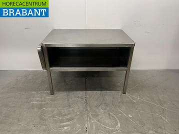 RVS Werktafel met klaptafel 124,5 x 80 x 82 cm Horeca, Ophalen of Verzenden, Gebruikt