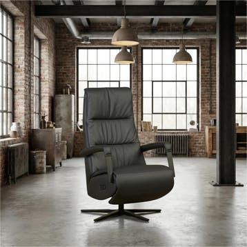 Leren relaxfauteuil met hartbalans Core - Toledo Nero, Huis en Inrichting, Fauteuils, Bohemian, Industrieel, Modern, Scandinavisch
