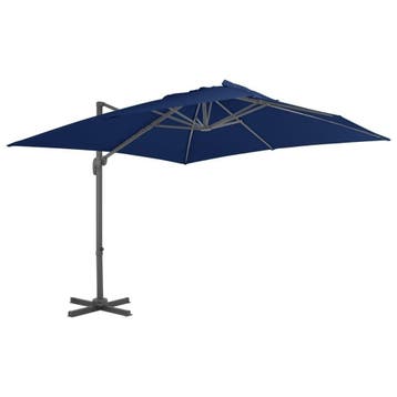Zonnescherm 3x3m Azuurblauw | 63% Korting, Ophalen of Verzenden, Zweefparasol, 3 tot 4 meter, Verstelbaar