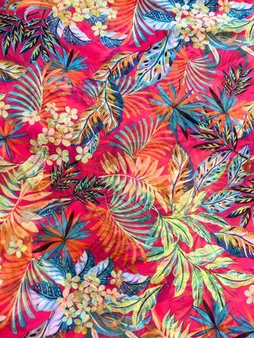 Paneel van geprinte organza TROPICAL BLOOM - Textiel - 300
