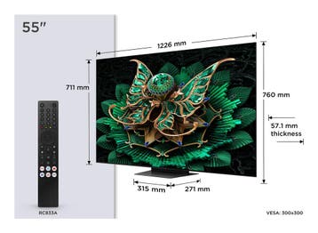 TCL 55C7K - 55 inch Mini LED 100 Hz Smart TV, Zo goed als nieuw, 100 Hz, 100 cm of meer, 4k (UHD)