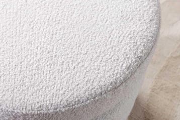 Extravagante gestoffeerde bank VOGUE 115cm crèmewit Bouclé, Ophalen of Verzenden, Nieuw