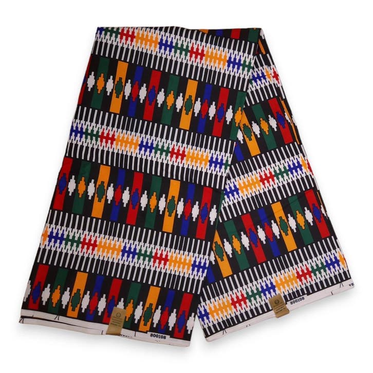 Afrikaanse stof - Multicolor Pattern - Polycotton, Hobby en Vrije tijd, Stoffen en Lappen, Nieuw, Ophalen of Verzenden
