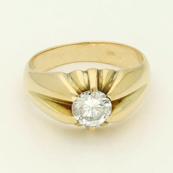 Ring - 14 karaat Geel goud Diamant (Natuurlijk), Sieraden, Tassen en Uiterlijk, Ringen, Nieuw