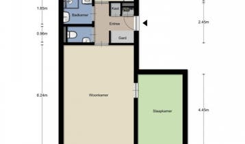 Te Huur 2 Kamer Appartement Rijnauwenstraat In Breda, Noord-Brabant, Direct bij eigenaar, Breda, Appartement