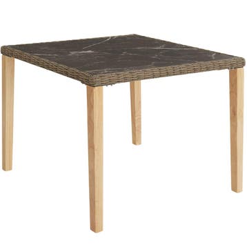 Wicker tafel Tarent 93,5x93,5x75cm - natuur, Verzenden, Nieuw