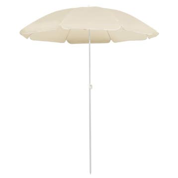 vidaXL Parasol met stalen paal 180 cm zandkleurig, Tuin en Terras, Parasols, Verzenden, Nieuw, 1 tot 2 meter