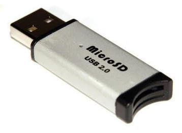 USB 2.0 Kaartlezer MicroSD - Zilver, Computers en Software, Geheugenkaartlezers, Ophalen of Verzenden, Nieuw