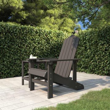 vidaXL Tuinstoel Adirondack HDPE antracietkleurig, Tuin en Terras, Tuinstoelen, Verzenden, Nieuw