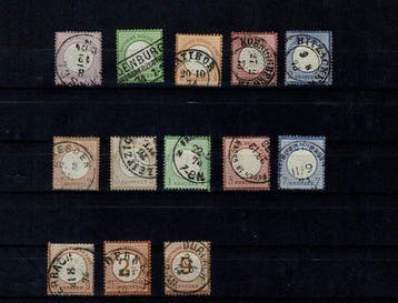 Duitse Rijk - Adelaar met groot borstschild - MiNr. 16 - 30, Gestempeld