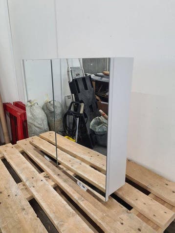 Sanibell Spiegelkast 77 x 60 x 14 cm grijs met glazen, Ophalen of Verzenden, Nieuw, Overige typen