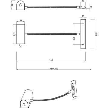 LED Spiegelverlichting - Schilderijverlichting - Trion Curty, Ophalen of Verzenden, Nieuw, Metaal